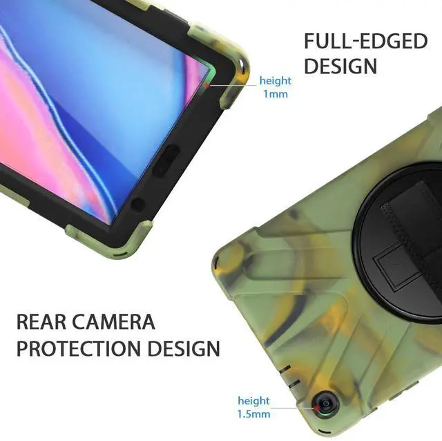 Alt view image 5 of 7 - Werleo Heavy Duty Case Cover Compatible with Samsung Galaxy Tab A 8.0 2019 SM-P200 SM-P205 with Swivel Stand