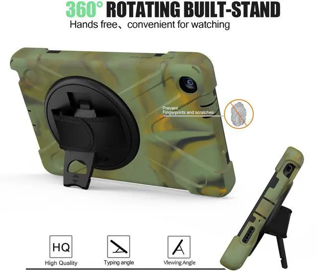 Alt view image 3 of 7 - Werleo Heavy Duty Case Cover Compatible with Samsung Galaxy Tab A 8.0 2019 SM-P200 SM-P205 with Swivel Stand