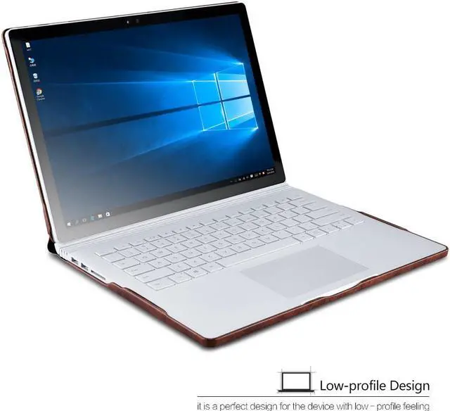 Alt view image 4 of 7 - WERLEO Surface Book Case Surface Book 2 Leather Protecive Case Crocodile Series Genuine Leather Detachable Folio Cover for Microsoft Surface Book 13.5 Inch