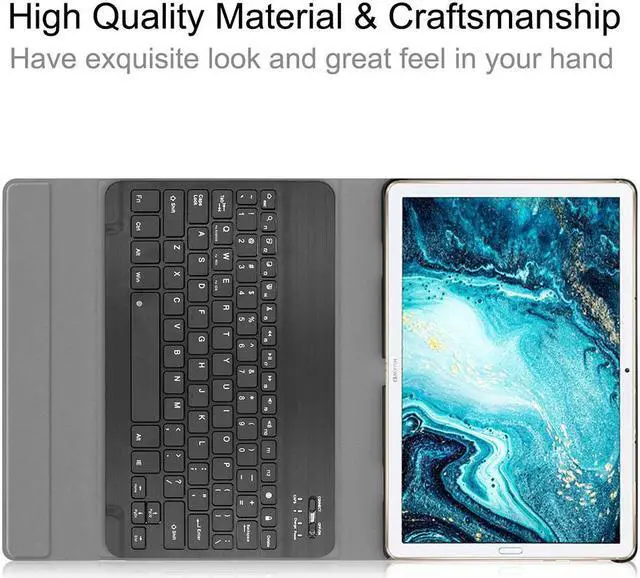 Alt view image 5 of 7 - Bluetooth Keyboard Case for Huawei Mediapad M6 10.8 Inch, Light & Thin PU Leather Multiple Angle Viewing Tablet Cover with Magnetically Wireless Keyboard for Huawei MediaPad M6 10.8 Inch 2019