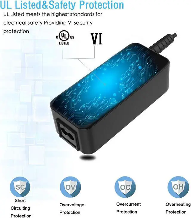 Alt view image 2 of 6 - UL Listed 65W 45W AC Charger for Dell Latitude 3490 3590 3390 Inspiron 5570 5770 5379 5579 7373 7573 7773 7370 7570 3179 7572 7472 5370 11 13 14 15 17 Laptop Power Supply Adapter Cord