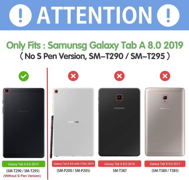 Alt view image 2 of 7 - Galaxy Tab A 8.0 2019 Case Model SM-T290 SM-T295 Heavy Duty Shockproof Protective Case Cover with 360 Rotating Kickstand Hand Strap Shoulder Strap for Samsung Galaxy Tab A 8.0 2019 Without S Pen