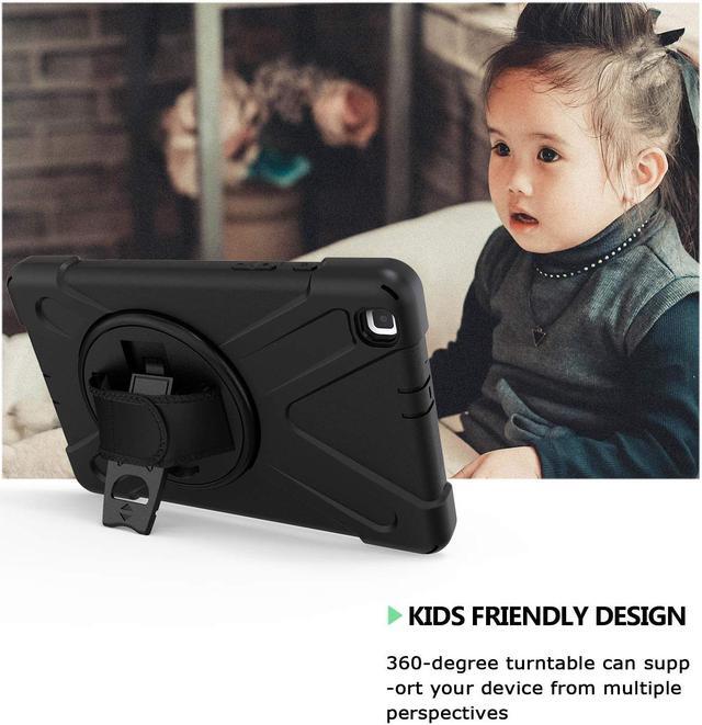 Alt view image 4 of 7 - Galaxy Tab A 8.0 2019 Case Model SM-T290 SM-T295 Heavy Duty Shockproof Protective Case Cover with 360 Rotating Kickstand Hand Strap Shoulder Strap for Samsung Galaxy Tab A 8.0 2019 Without S Pen