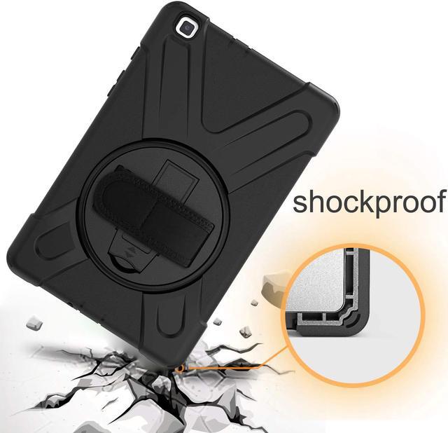Alt view image 5 of 7 - Galaxy Tab A 8.0 2019 Case Model SM-T290 SM-T295 Heavy Duty Shockproof Protective Case Cover with 360 Rotating Kickstand Hand Strap Shoulder Strap for Samsung Galaxy Tab A 8.0 2019 Without S Pen