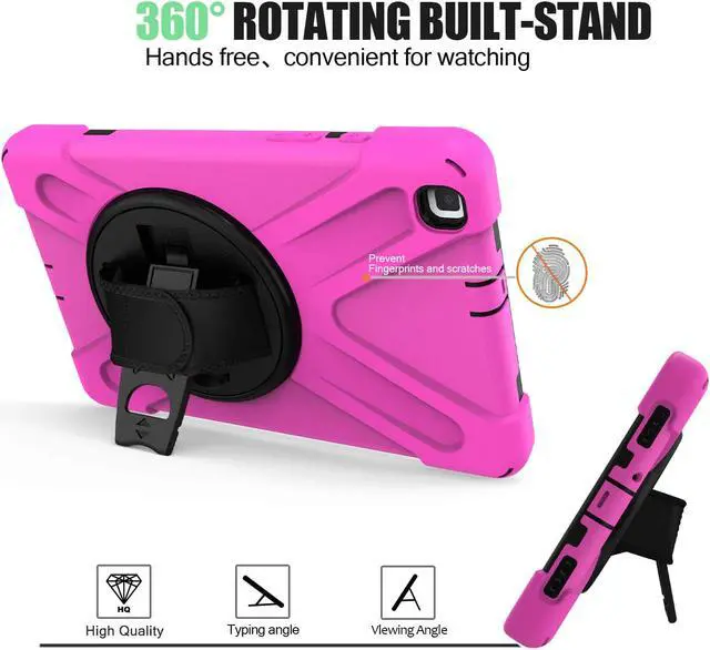 Alt view image 2 of 7 - Galaxy Tab A 8.0 2019 Case Model SM-T290 SM-T295 Heavy Duty Shockproof Protective Case Cover with 360 Rotating Kickstand Hand Strap Shoulder Strap for Samsung Galaxy Tab A 8.0 2019 Without S Pen
