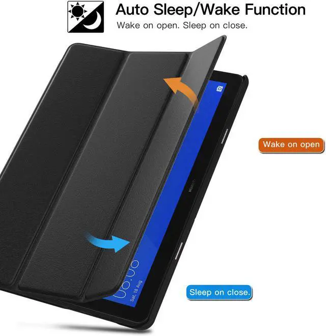 Alt view image 2 of 7 - Werleo Case For Huawei MediaPad T5 Cover Ultra Compact Protection Slim Lightweight Smart Shell Stand Cover with Auto Wake & Sleep For Huawei MediaPad T5 10 Inch Tablet
