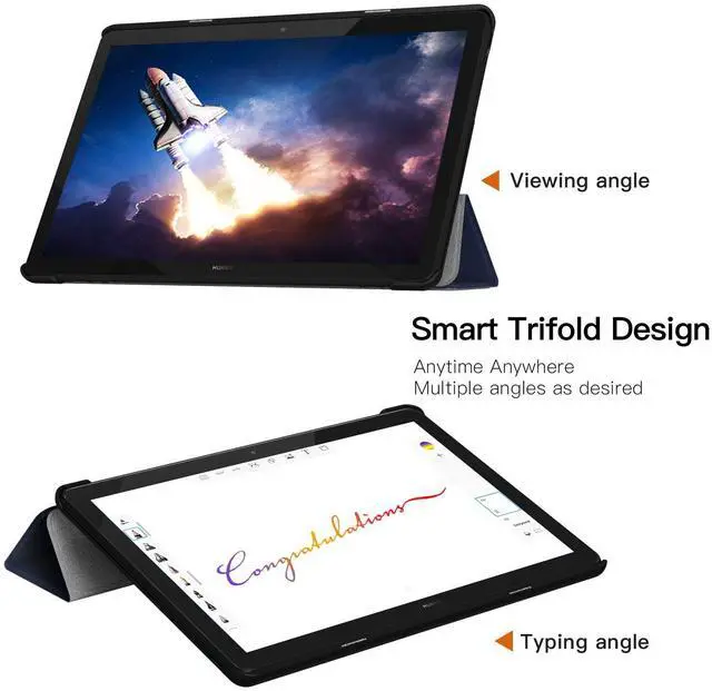 Alt view image 3 of 7 - Werleo Case For Huawei MediaPad T5 Cover Ultra Compact Protection Slim Lightweight Smart Shell Stand Cover with Auto Wake & Sleep For Huawei MediaPad T5 10 Inch Tablet
