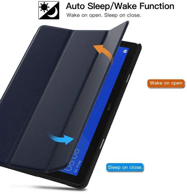 Alt view image 2 of 7 - Werleo Case For Huawei MediaPad T5 Cover Ultra Compact Protection Slim Lightweight Smart Shell Stand Cover with Auto Wake & Sleep For Huawei MediaPad T5 10 Inch Tablet
