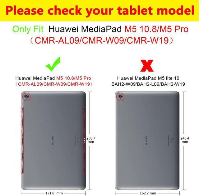 Alt view image 2 of 7 - Removable Wireless Bluetooth Keyboard Case for Huawei MediaPad M5 10.8 / M5 Pro 10.8 inch CRM-AL09 CRM-W09 Cover