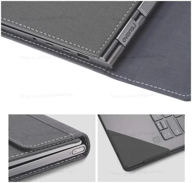 Alt view image 3 of 7 - For Lenovo Lenovo Yoga 520 14 Inch Case PU Leather Folio Protective Laptop Cover For Lenovo Flex 5 Yoga 520 14" Tablet