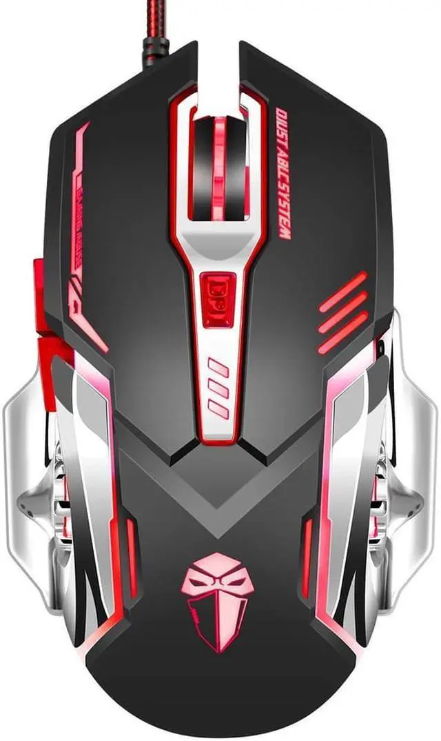Alt view image 3 of 7 - Ergonomic 3200 DPI LED Optical Wired Gaming Mouse Mice 5 Buttons Compatible Mac Pro Gamer PC Laptop Desktop Notebook Black
