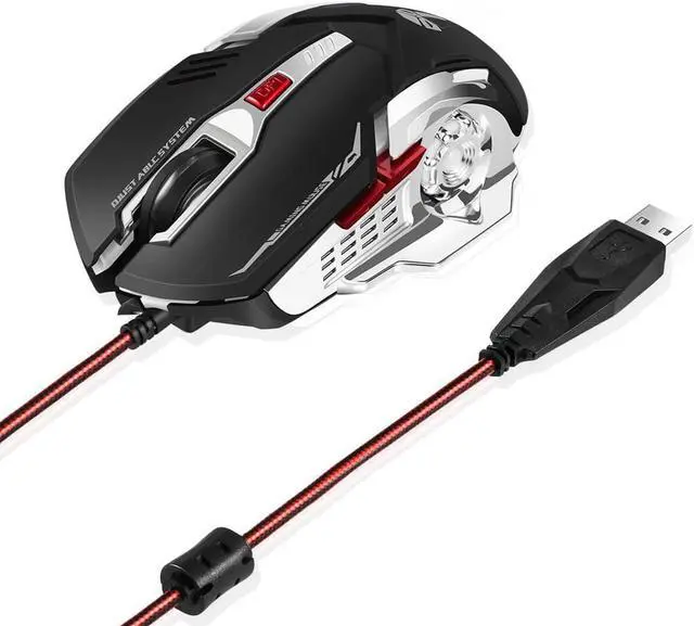 Alt view image 2 of 7 - Ergonomic 3200 DPI LED Optical Wired Gaming Mouse Mice 5 Buttons Compatible Mac Pro Gamer PC Laptop Desktop Notebook Black
