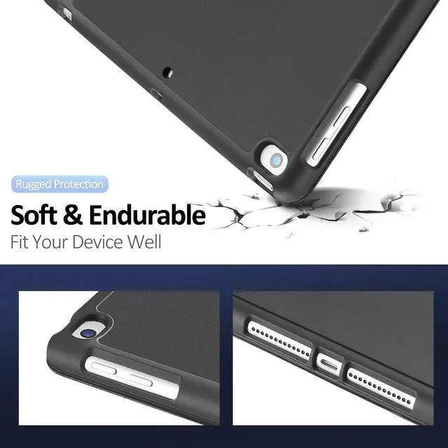 Alt view image 2 of 7 - iPad 10.2 2019 Case Slim Smart Case Cover for iPad 7th Generation 10.2 inch 2019 with Built-in Apple Pencil Holder Auto Sleep Wake Lightweight Smart Stand Soft TPU Protective Back Cover