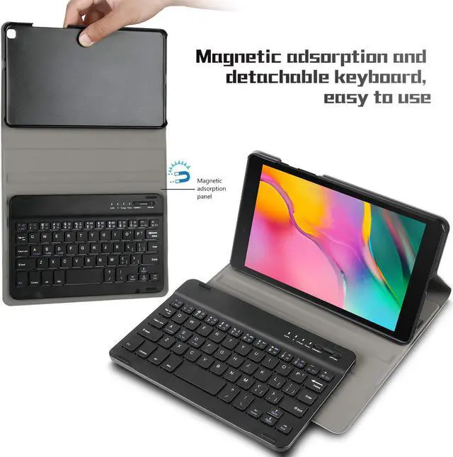 Alt view image 5 of 7 - Wireless Keyboard Case for Samsung Galaxy Tab A 8.0 2019 SM-T290 SM-T295 Cover with Keyboard Wireless Smart Stand Cover for Samsung Galaxy Tab A 8.0 2019 Without S Pen