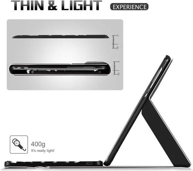Alt view image 3 of 7 - Wireless Keyboard Case for Huawei MediaPad M6 8.4 Case with Keyboard Wireless Front Prop Stand Cover Compatible with Huawei MediaPad M6 8.4 Tablet