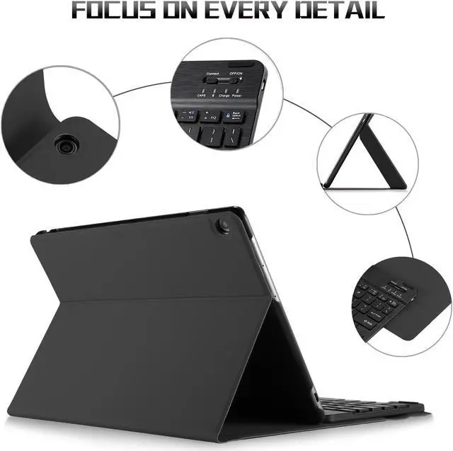 Alt view image 2 of 7 - Wireless Keyboard Case for Huawei MediaPad M6 8.4 Case with Keyboard Wireless Front Prop Stand Cover Compatible with Huawei MediaPad M6 8.4 Tablet
