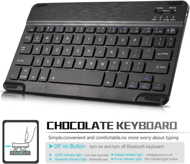 Alt view image 5 of 7 - Wireless Keyboard Case for Huawei MediaPad M6 8.4 Case with Keyboard Wireless Front Prop Stand Cover Compatible with Huawei MediaPad M6 8.4 Tablet