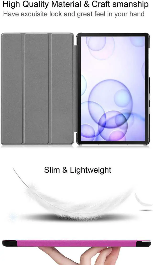 Alt view image 4 of 7 - Werleo Slim Case for Samsung Galaxy Tab S6 10.5 inch 2019 Model SM-T860 Wi-Fi / SM-T865 LTE / SM-T867 Verizon - Supports S Pen Wireless Charging - Ultra Thin Tri-Fold Stand Cover Auto Sleep Wake