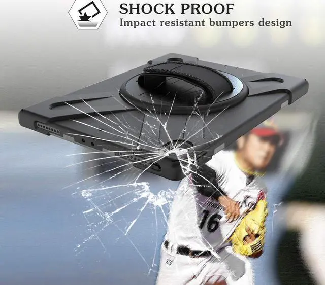 Alt view image 4 of 7 - iPad Pro 12.9 Case 3rd Gen 2018 Heavy Duty Shockproof Protective Case Cover with 360 Degree Rotating Kickstand / Adjustable Hand Strap and Carrying Shoulder Strap for iPad Pro 12.9 3rd Generation