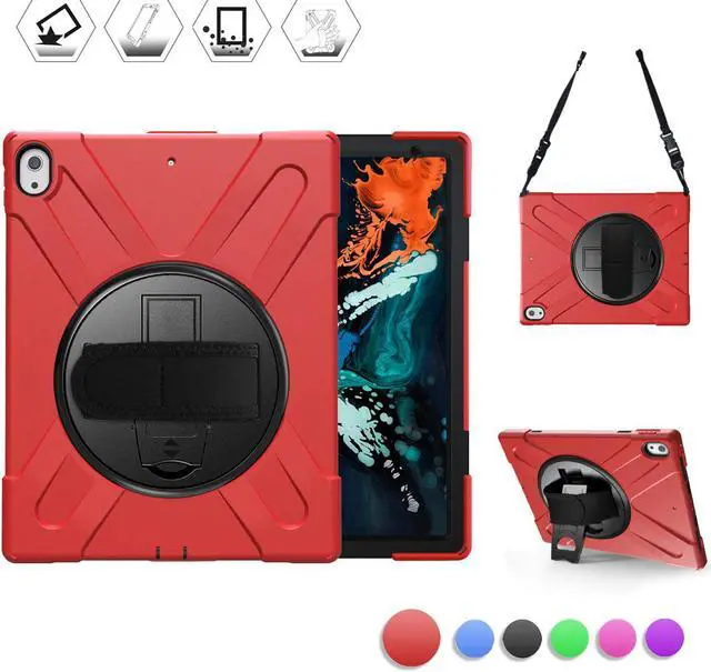 Main image of iPad Pro 12.9 Case 3rd Gen 2018 Heavy Duty Shockproof Protective Case Cover with 360 Degree Rotating Kickstand / Adjustable Hand Strap and Carrying Shoulder Strap for iPad Pro 12.9 3rd Generation
