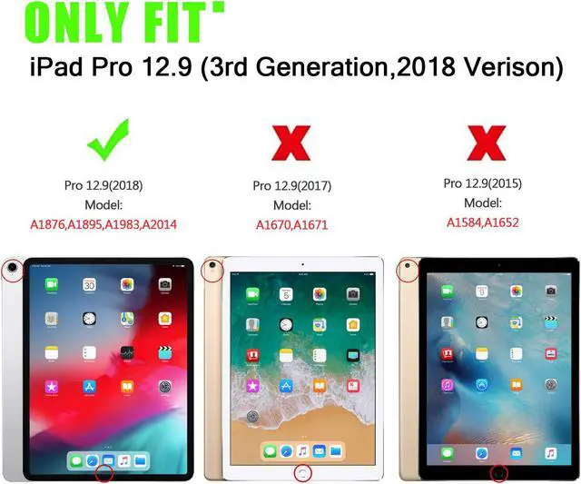 Alt view image 2 of 7 - iPad Pro 12.9 Case 3rd Gen 2018 Heavy Duty Shockproof Protective Case Cover with 360 Degree Rotating Kickstand / Adjustable Hand Strap and Carrying Shoulder Strap for iPad Pro 12.9 3rd Generation