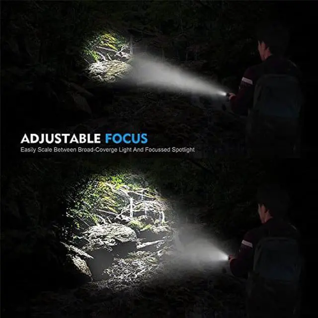 Alt view image 6 of 6 - WERLEO Super Bright LED Flashlight 1000 Lumens Cree XML T6 Water Resistant Focus Zoom Flashlight Torch Rechargeable Handheld LED Light Lamp with 18650 Battery and Charger for Hiking Camping Emergency