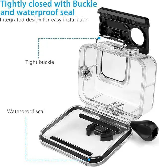 Alt view image 5 of 7 - Werleo 60M Waterproof Case for GoPro Hero 8 Black Underwater Waterproof Protective Housing Case for GoPro Action Camera with Quick Release Mount and Thumbscrew