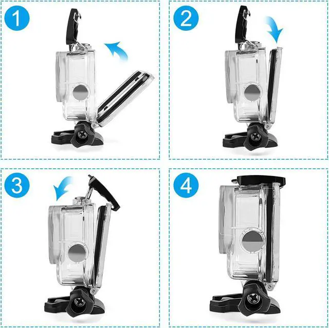 Alt view image 4 of 7 - Werleo 60M Waterproof Case for GoPro Hero 8 Black Underwater Waterproof Protective Housing Case for GoPro Action Camera with Quick Release Mount and Thumbscrew