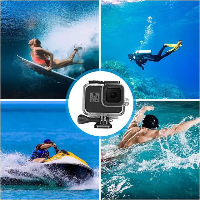 Alt view image 6 of 7 - Werleo 60M Waterproof Case for GoPro Hero 8 Black Underwater Waterproof Protective Housing Case for GoPro Action Camera with Quick Release Mount and Thumbscrew