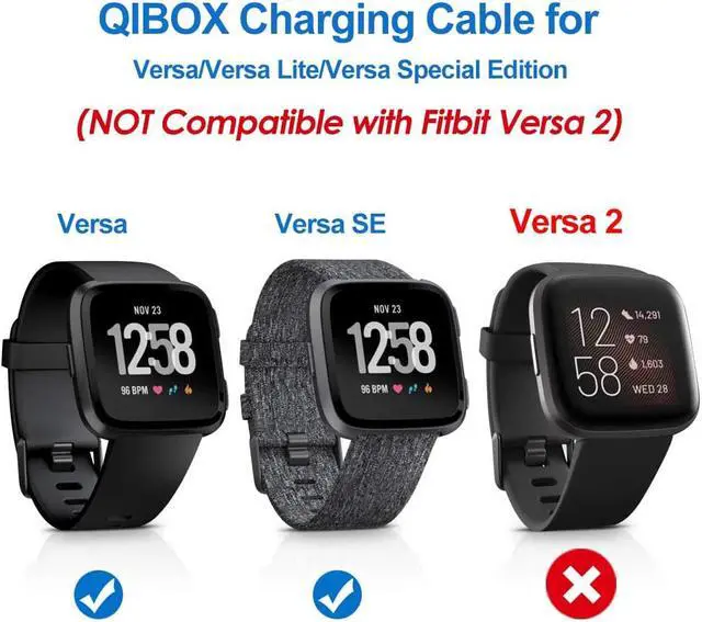 Alt view image 2 of 7 - Werleo Compatible with Fitbit watch Versa Charger 2-Pack Replacement USB Charging Cable Dock Stand for Versa / Versa Lite / Versa SE