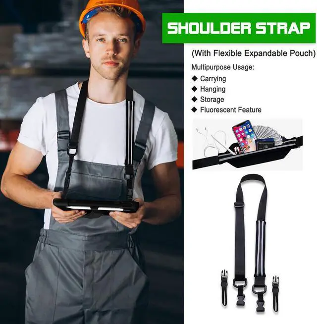 Alt view image 2 of 7 - New iPad 10.2 Case 2019 iPad 7th Generation Case Cover with Pencil Holder / Rotatable Stand / Hand Strap and Shoulder Belt Shockproof Case for iPad 10.2 inch 2019 Tablet A2197 A2198 A2200