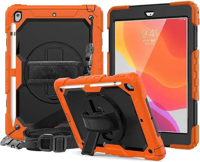 Main image of New iPad 10.2 2019 Case [Built-in Screen Protector] 3 Layer Heavy Duty Shockproof Rugged Protective Cover with Hand and Shoulder Straps for iPad 7th Generation 2019 Case 10.2 inch