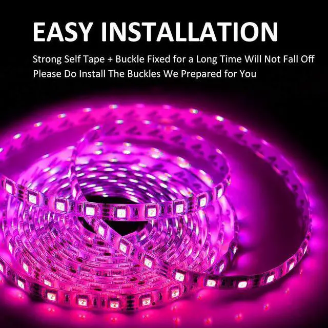 Alt view image 4 of 7 - WERLEO LED Strip Lights with Remote 300 LEDs 16.4FT Light Stripe with RGB 5050 LED 16 Color Changing and 4 Modes Dimmable Led Stripe Lights 12V Stripe Light for Indoor and Outdoor Decoration