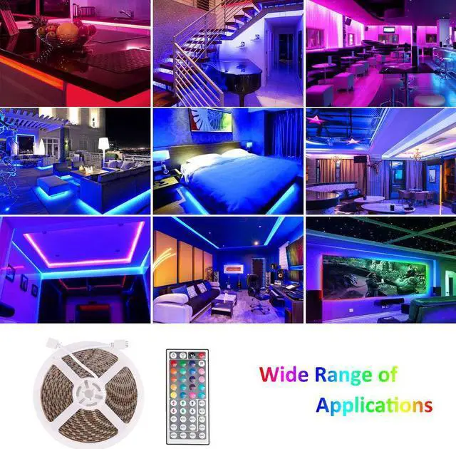 Alt view image 7 of 7 - WERLEO LED Strip Lights with Remote 300 LEDs 16.4FT Light Stripe with RGB 5050 LED 16 Color Changing and 4 Modes Dimmable Led Stripe Lights 12V Stripe Light for Indoor and Outdoor Decoration