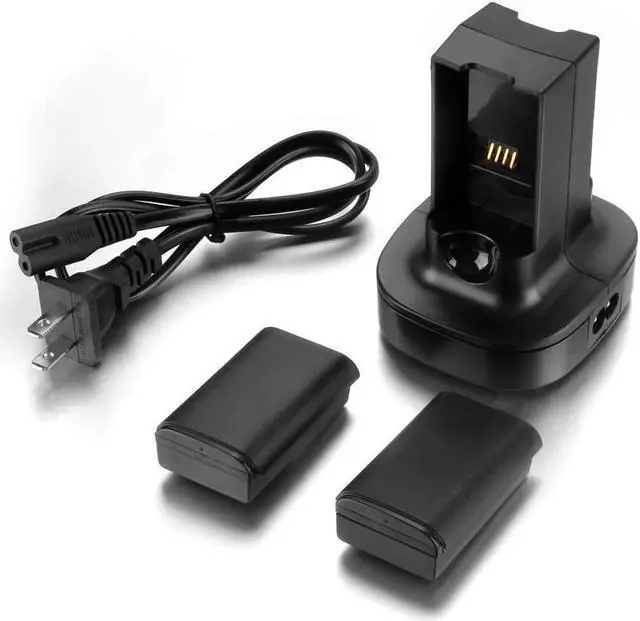Alt view image 7 of 7 - Charger and Battery Pack Power Kit for xBox 360 / Xbox 360 Slim Dual Remote Controller Fast Charging Docking Station with 2 Replacement Batteries compatible with Xbox 360 Wireless Controller
