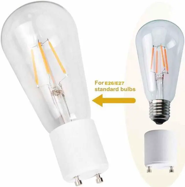 Alt view image 3 of 7 - GU24 to E26 E27 Adapter 10 Pack Heat Resistant Up to 200? Fire Resistant Converts GU24 Pin Base Fixture to E26 E27 Standard Screw-in Socket