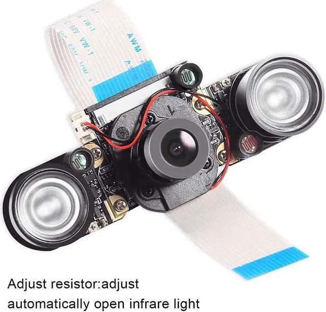 Alt view image 2 of 6 - Raspberry Pi 4B Camera Module 5MP 1080p OV5647 Automatically Switching Between Day Vision and Night Vision Webcam Lens with LED Light for Raspberry Pi 3 B+ Pi 2 A / B / B+ and Raspberry Pi 3