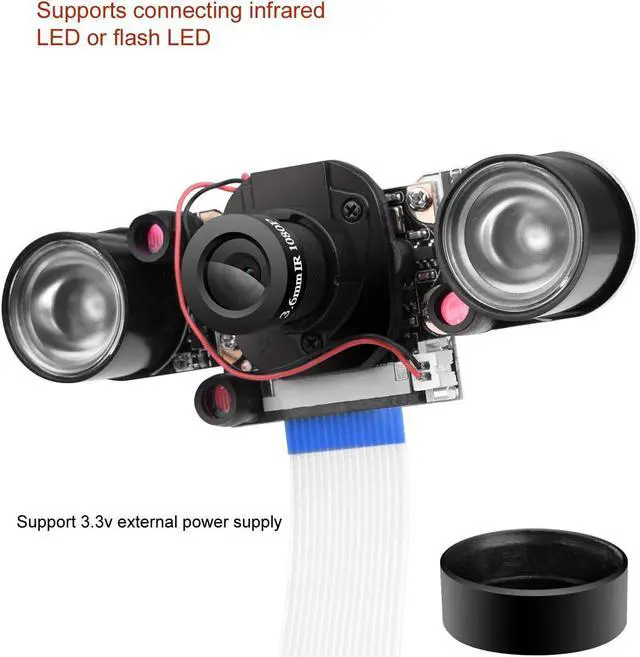 Alt view image 4 of 7 - for Raspberry pi Camera Day & Night Vision IR-Cut Video Camera 1080p HD Webcam 5MP OV5647 Sensor for Raspberry Pi RPi 4 3 B B+ 2B 3A+ 2 1 Zero W