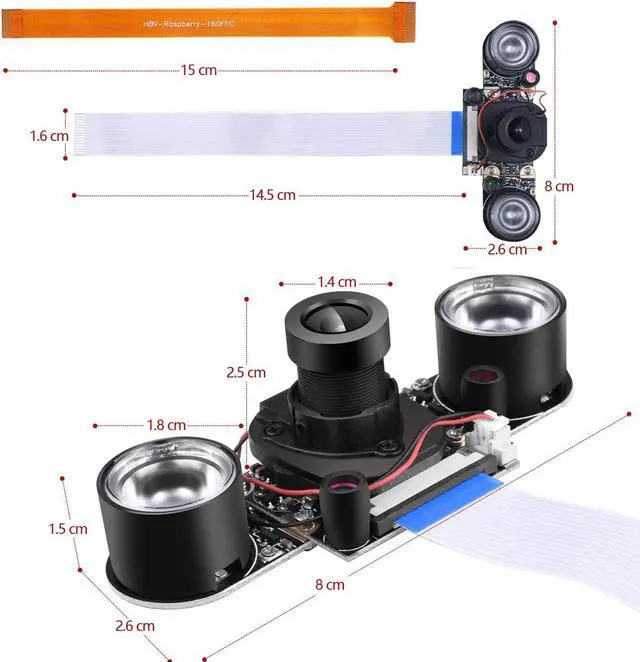 Alt view image 3 of 7 - for Raspberry pi Camera Day & Night Vision IR-Cut Video Camera 1080p HD Webcam 5MP OV5647 Sensor for Raspberry Pi RPi 4 3 B B+ 2B 3A+ 2 1 Zero W