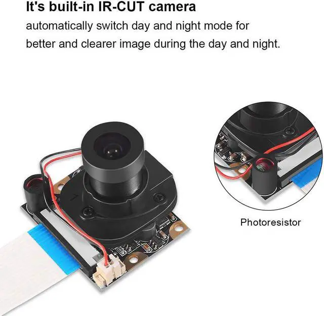 Alt view image 4 of 7 - Raspberry Pi 4 B 3 B+ Camera Module Automatic IR-Cut Switching Day/Night Vision Video Module Adjustable Focus 5MP OV5647 Sensor 1080p HD Webcam for Raspberry Pi 2/3 Model B Model A A+