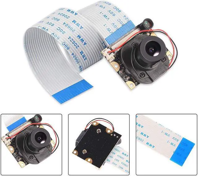 Alt view image 3 of 7 - Raspberry Pi 4 B 3 B+ Camera Module Automatic IR-Cut Switching Day/Night Vision Video Module Adjustable Focus 5MP OV5647 Sensor 1080p HD Webcam for Raspberry Pi 2/3 Model B Model A A+