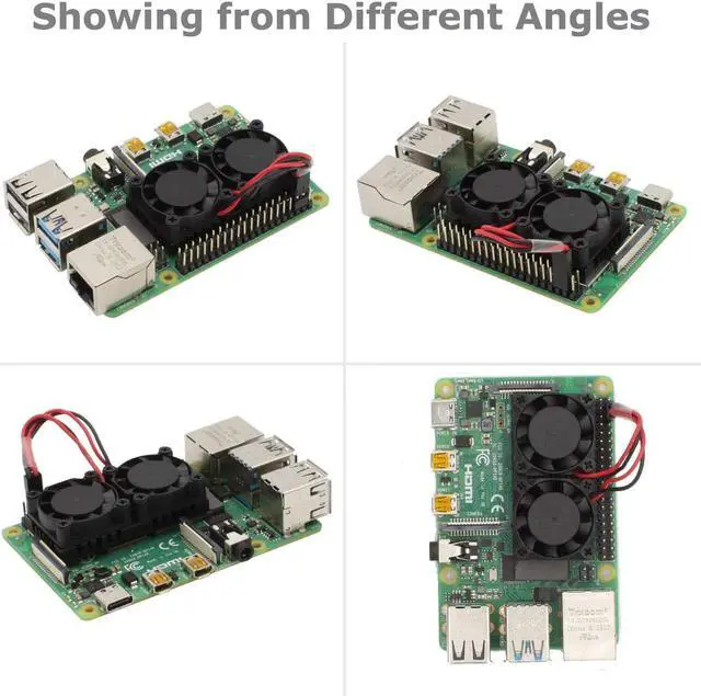 Alt view image 6 of 7 - Raspberry Pi 4 Fan Raspberry Pi Dual Fan with Raspberry Pi Heatsink Raspberry Pi Fan for Raspberry Pi 4 Model B 3B+ / Pi 3 B / Pi 2 B