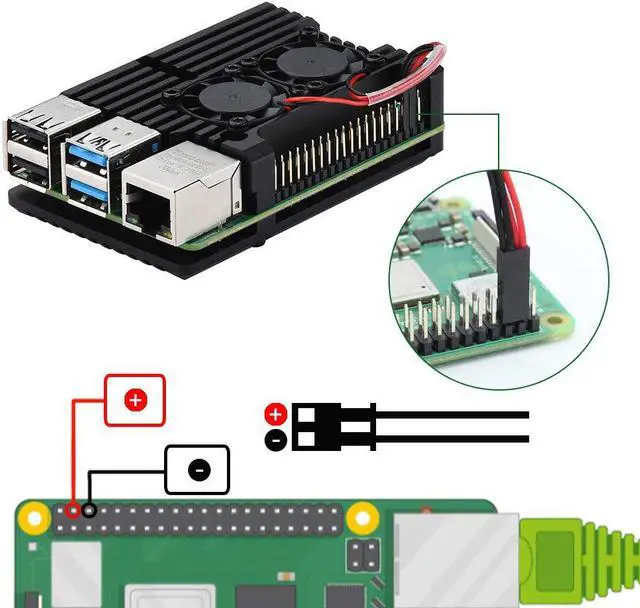 Alt view image 3 of 6 - Raspberry Pi 4 Model B Case Raspberry Pi 4 Armor Case Metal Case with Dual Fan Aluminium Alloy Raspberry Pi 4 Fan Pi 4 Heatsink for Raspberry Pi 4 Model B / Pi 4B