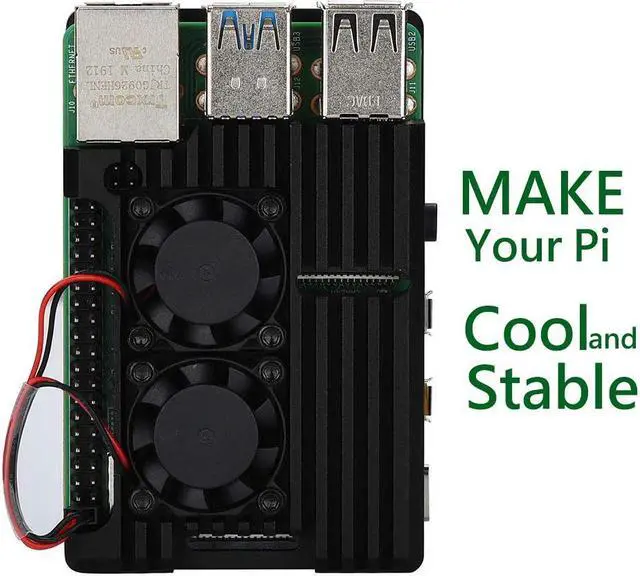 Alt view image 5 of 6 - Raspberry Pi 4 Model B Case Raspberry Pi 4 Armor Case Metal Case with Dual Fan Aluminium Alloy Raspberry Pi 4 Fan Pi 4 Heatsink for Raspberry Pi 4 Model B / Pi 4B