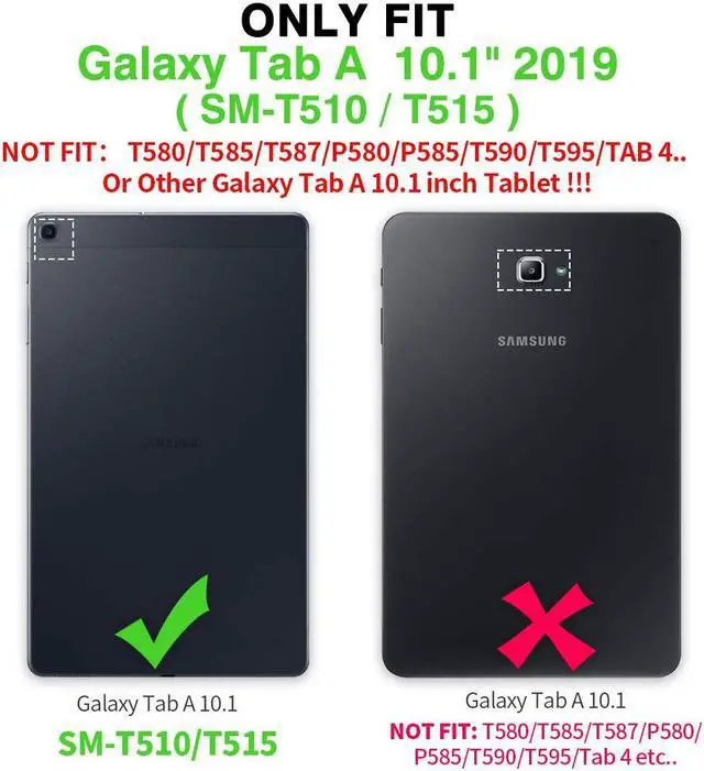 Alt view image 2 of 7 - Werleo Samsung Galaxy Tab A 10.1 2019 Case T510 T515 Cover Three Layer Hybrid Drop Protection Case with 360 Rotating Stand / Hand Strap & Stylus Pencil Holder for Samsung Galaxy Tab A 10.1 inch