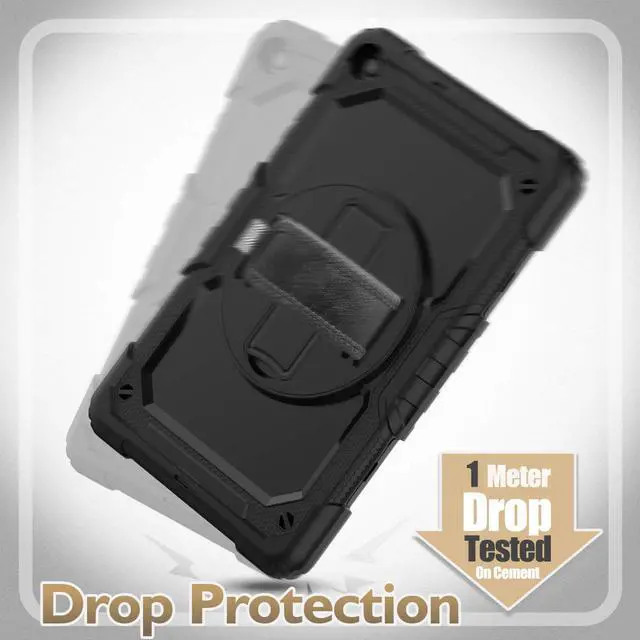 Alt view image 5 of 7 - Werleo Samsung Galaxy Tab A 10.1 2019 Case T510 T515 Cover Three Layer Hybrid Drop Protection Case with 360 Rotating Stand / Hand Strap & Stylus Pencil Holder for Samsung Galaxy Tab A 10.1 inch