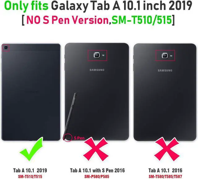 Alt view image 2 of 7 - Werleo Samsung Galaxy Tab A 10.1 2019 Case T510 T515 Cover Three Layer Hybrid Drop Protection Case with 360 Rotating Stand / Hand Strap & Stylus Pencil Holder for Samsung Galaxy Tab A 10.1 inch