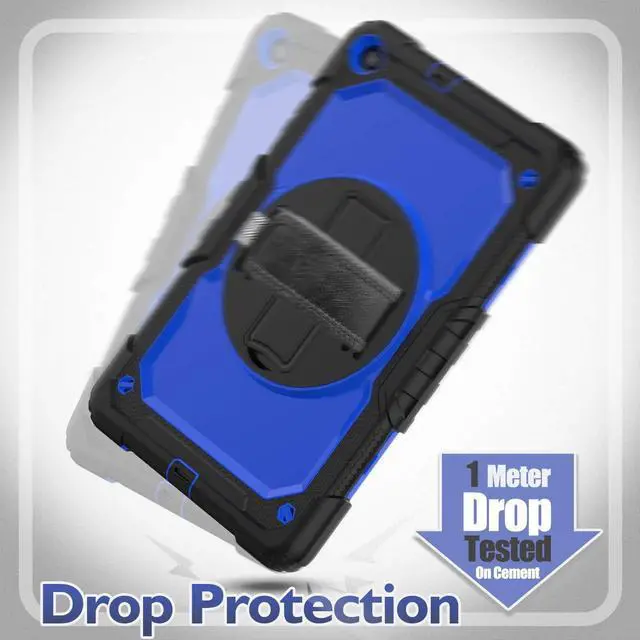 Alt view image 3 of 7 - Werleo Samsung Galaxy Tab A 10.1 2019 Case T510 T515 Cover Three Layer Hybrid Drop Protection Case with 360 Rotating Stand / Hand Strap & Stylus Pencil Holder for Samsung Galaxy Tab A 10.1 inch