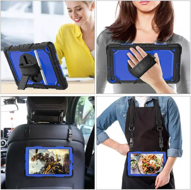 Alt view image 7 of 7 - Werleo Samsung Galaxy Tab A 10.1 2019 Case T510 T515 Cover Three Layer Hybrid Drop Protection Case with 360 Rotating Stand / Hand Strap & Stylus Pencil Holder for Samsung Galaxy Tab A 10.1 inch