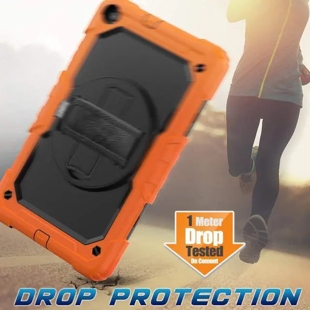 Alt view image 4 of 7 - Werleo Samsung Galaxy Tab A 10.1 2019 Case T510 T515 Cover Three Layer Hybrid Drop Protection Case with 360 Rotating Stand / Hand Strap & Stylus Pencil Holder for Samsung Galaxy Tab A 10.1 inch